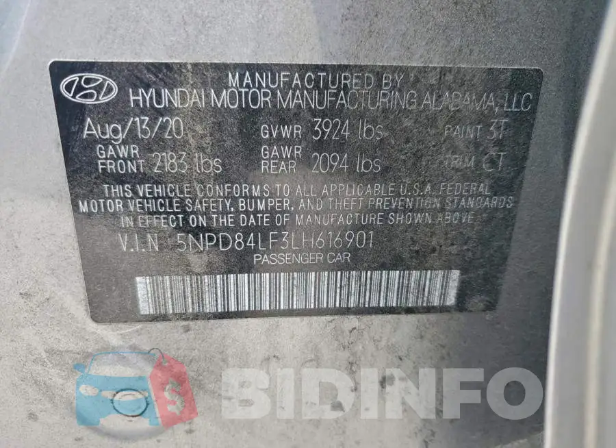 5NPD84LF3LH616901 Photo# 13