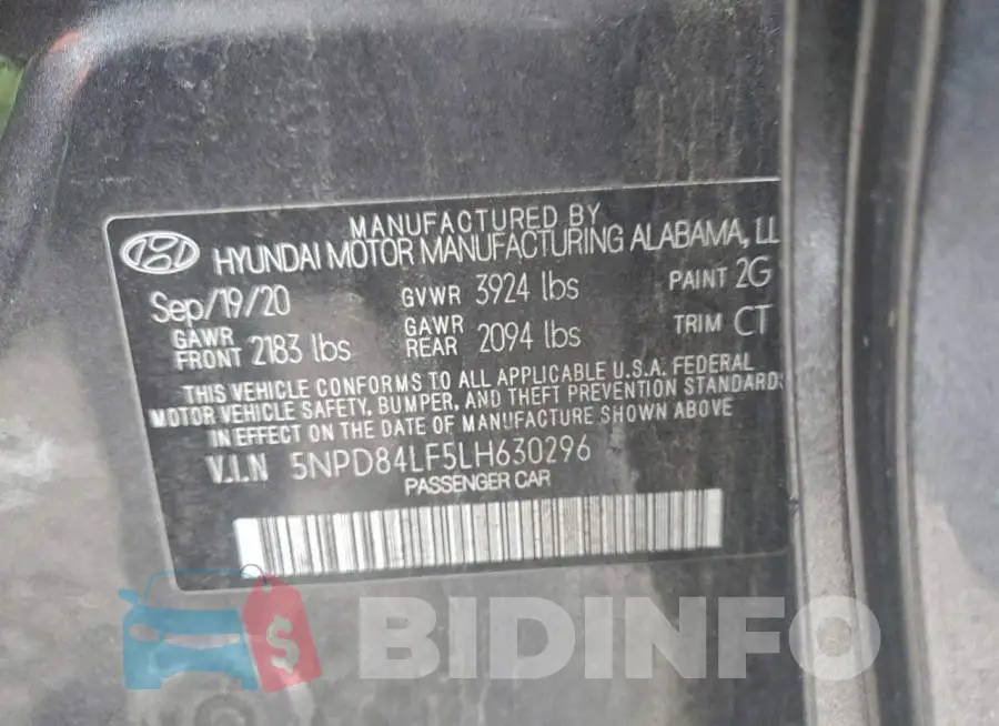 5NPD84LF5LH630296 Photo# 12