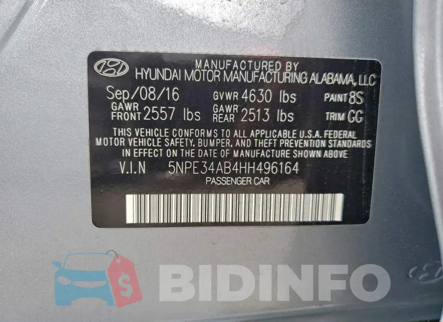 5NPE34AB4HH496164 Photo# 12