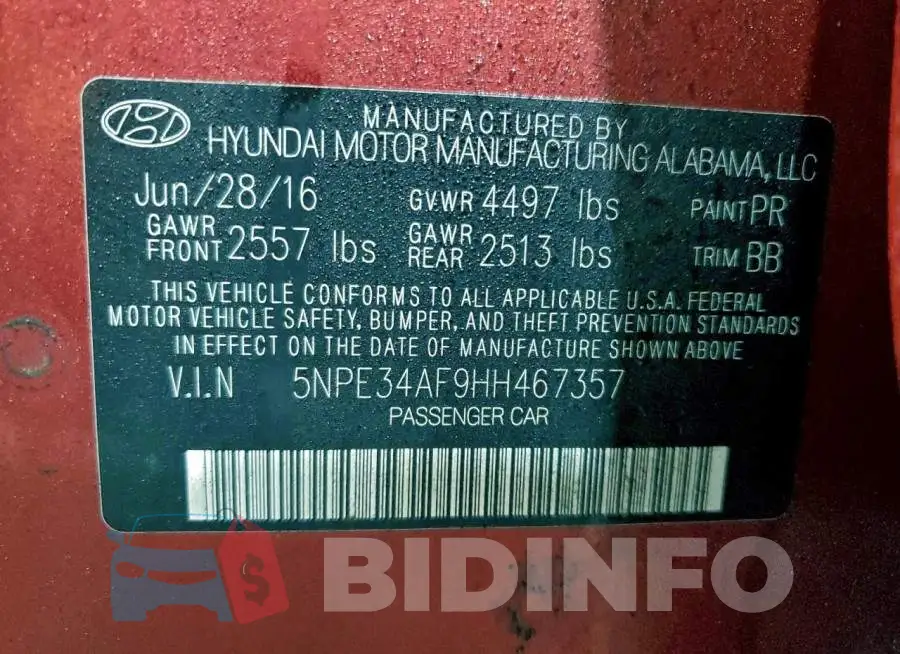 5NPE34AF9HH467357 Photo# 13