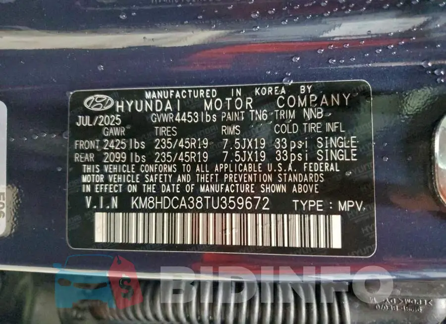 KM8HDCA38TU359672 Photo# 13