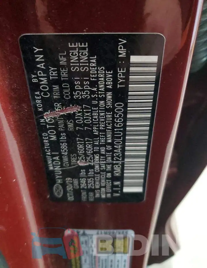 KM8J23A40LU166500 Photo# 13