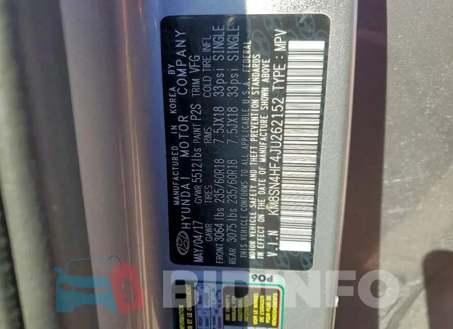 KM8SN4HF4JU262152 Photo# 14