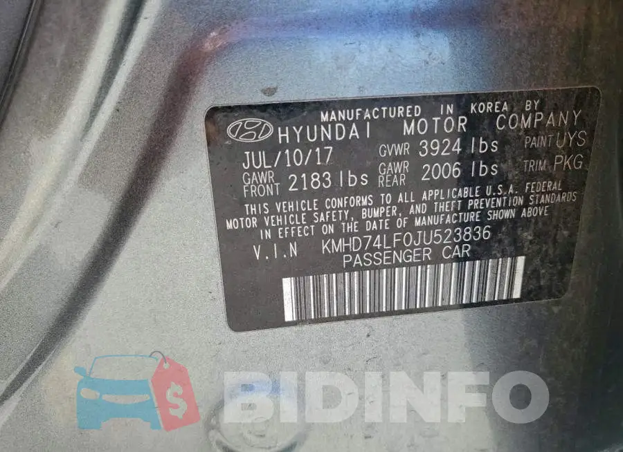KMHD74LF0JU523836 Photo# 12