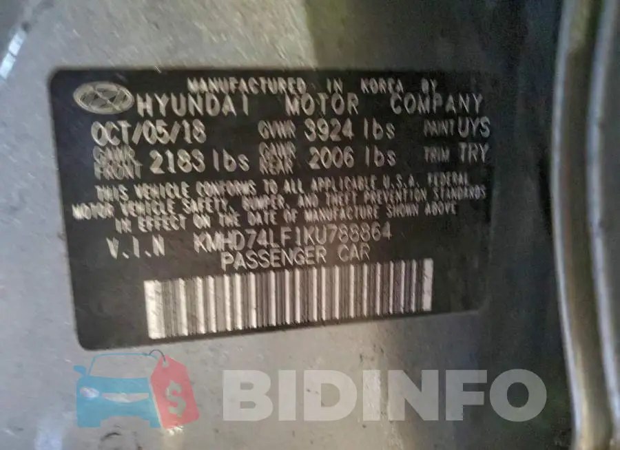 KMHD74LF1KU788864 Photo# 12