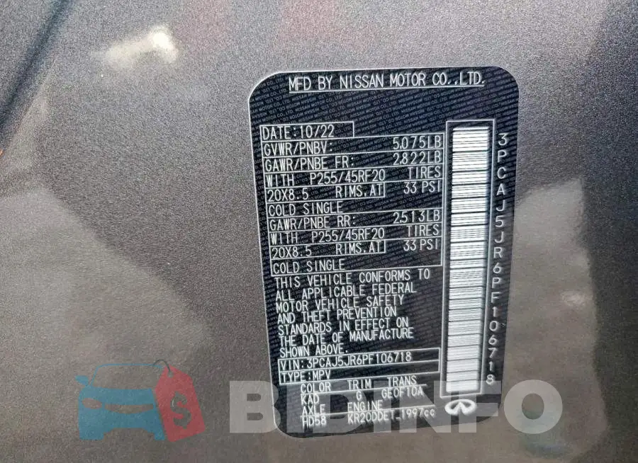 3PCAJ5JR6PF106718 Photo# 13