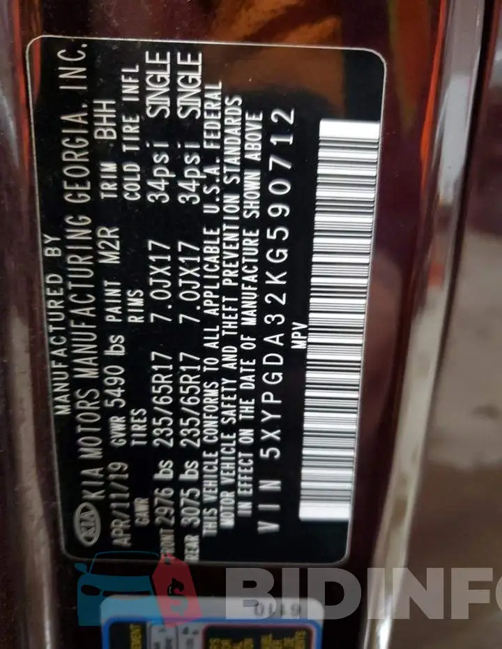 5XYPGDA32KG590712 Photo# 13