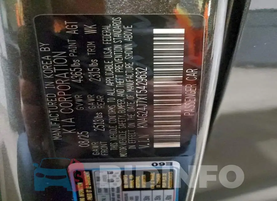 KNAG24J7XT5429632 Photo# 12