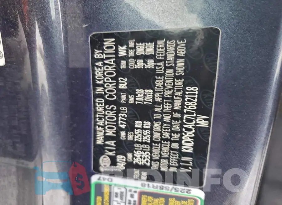 KNDP6CAC7L7682118 Photo# 12