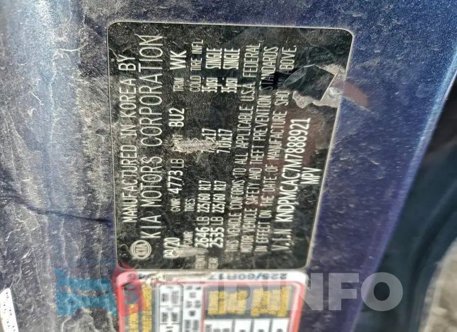 KNDPMCAC7M7888921 Photo# 12
