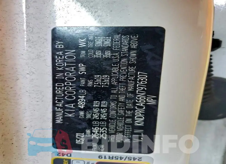 KNDPRCA66N7976307 Photo# 13