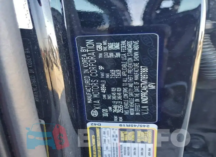 KNDPRCA67M7897887 Photo# 13