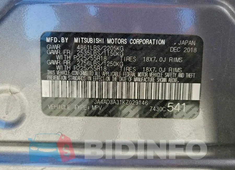 JA4AD3A31KZ029146 Photo# 14