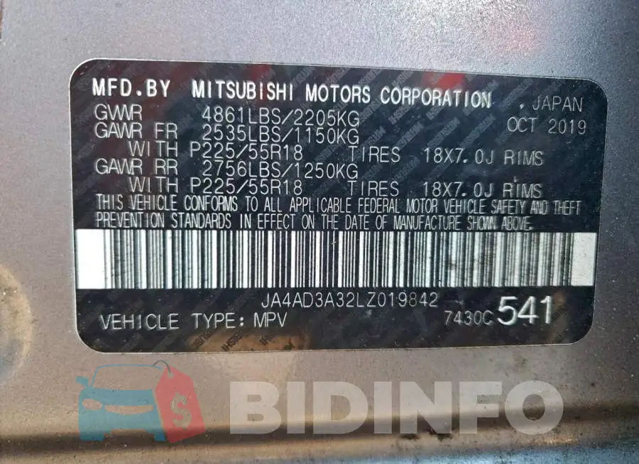 JA4AD3A32LZ019842 Photo# 13