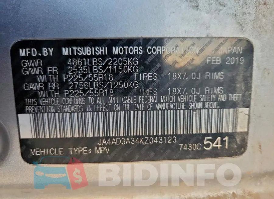 JA4AD3A34KZ043123 Photo# 12