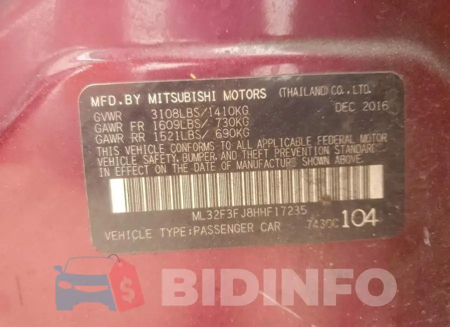 ML32F3FJ8HHF17235 Photo# 12