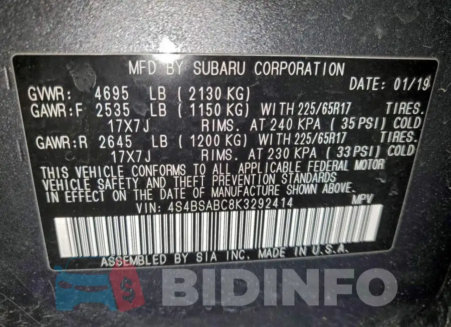 4S4BSABC8K3292414 Photo# 13