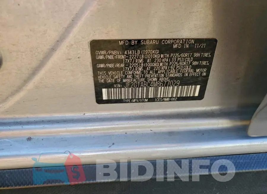 JF2GTABC4M8677029 Photo# 12