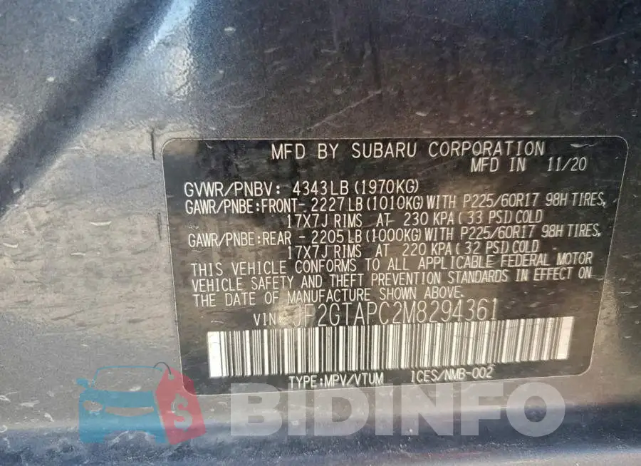 JF2GTAPC2M8294361 Photo# 14