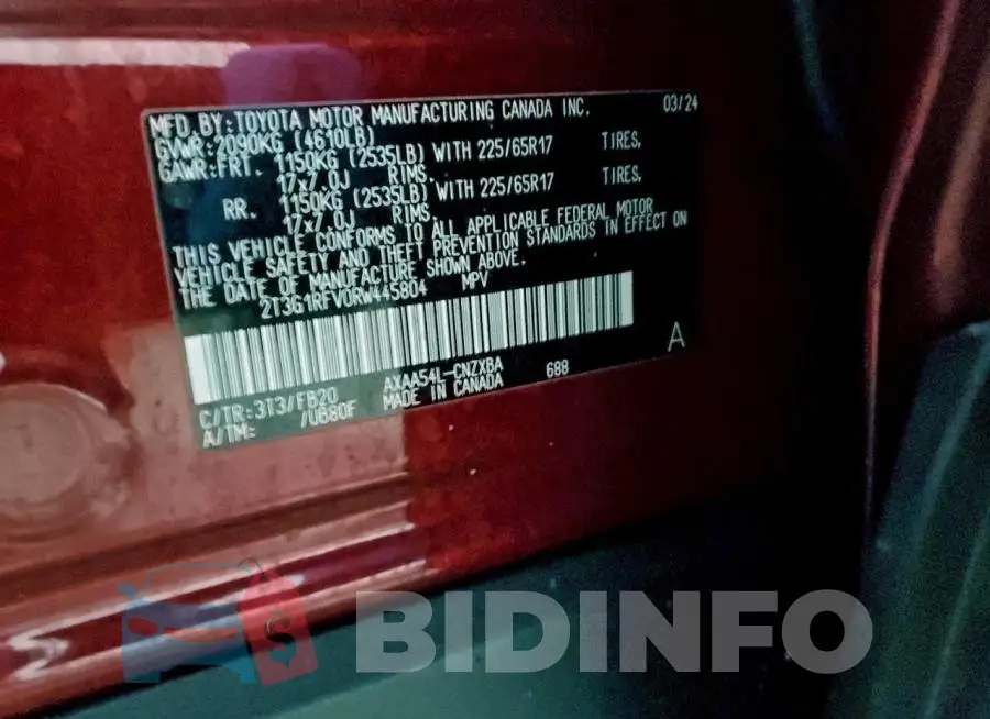 2T3G1RFV0RW445804 Photo# 13