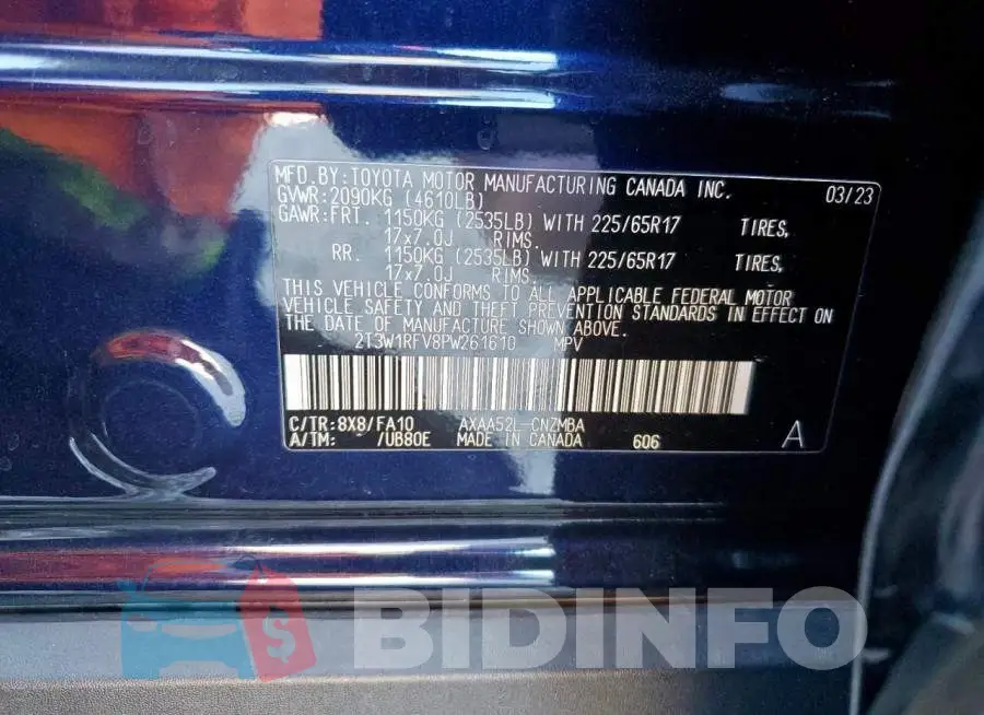 2T3W1RFV8PW261610 Photo# 13