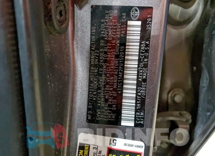 4T1C11AK2PU152019 Photo# 12