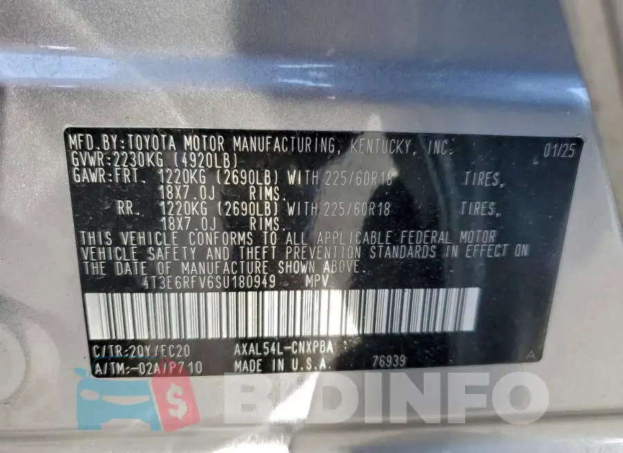 4T3E6RFV6SU180949 Photo# 14