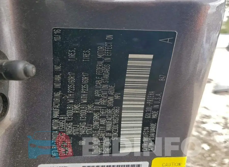 5TDKZ3DC1HS791863 Photo# 13