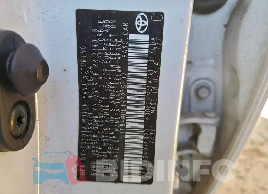 5YFB4MDE1RP215402 Photo# 12
