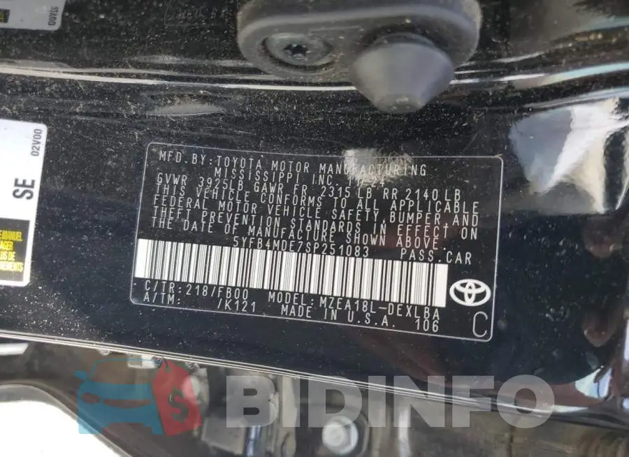 5YFB4MDE7SP251083 Photo# 12