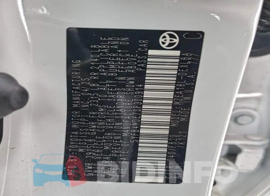 5YFB4MDE7SP300914 Photo# 12