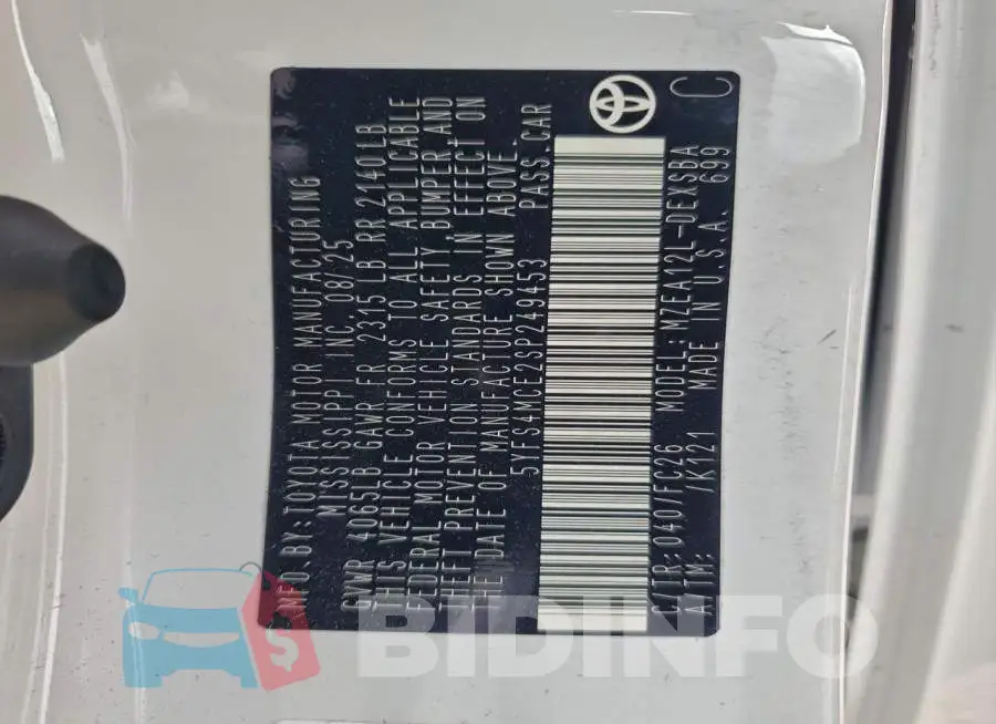5YFS4MCE2SP249453 Photo# 13