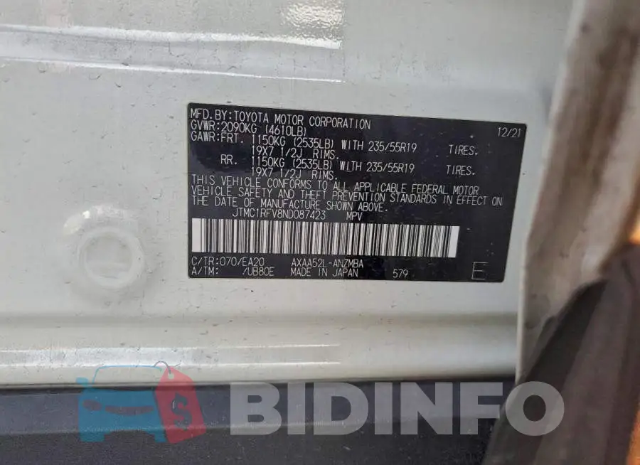 JTMC1RFV8ND087423 Photo# 13