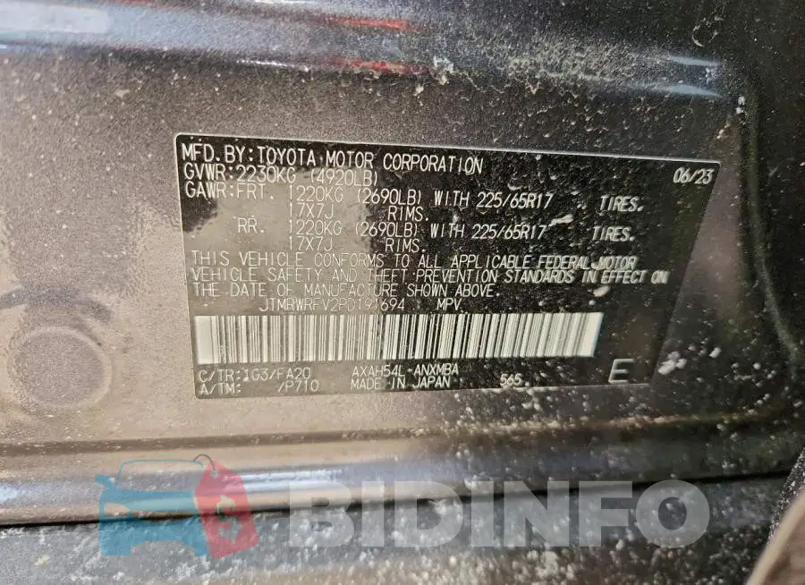 JTMRWRFV2PD191694 Photo# 12