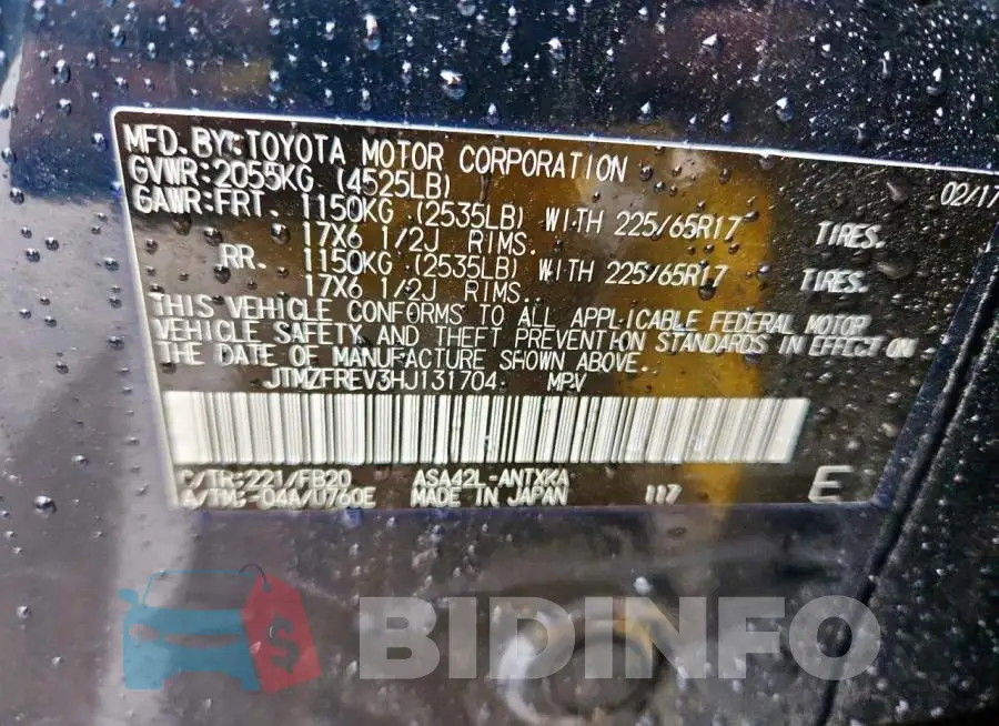 JTMZFREV3HJ131704 Photo# 13