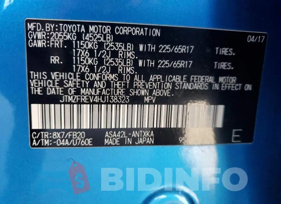 JTMZFREV4HJ138323 Photo# 13