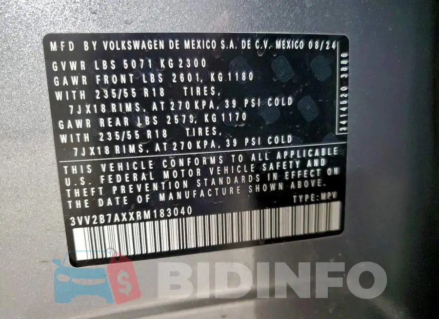 3VV2B7AXXRM183040 Photo# 13