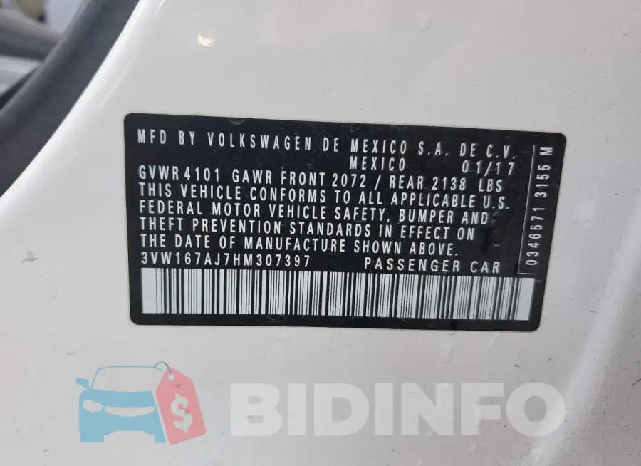 3VW167AJ7HM307397 Photo# 12
