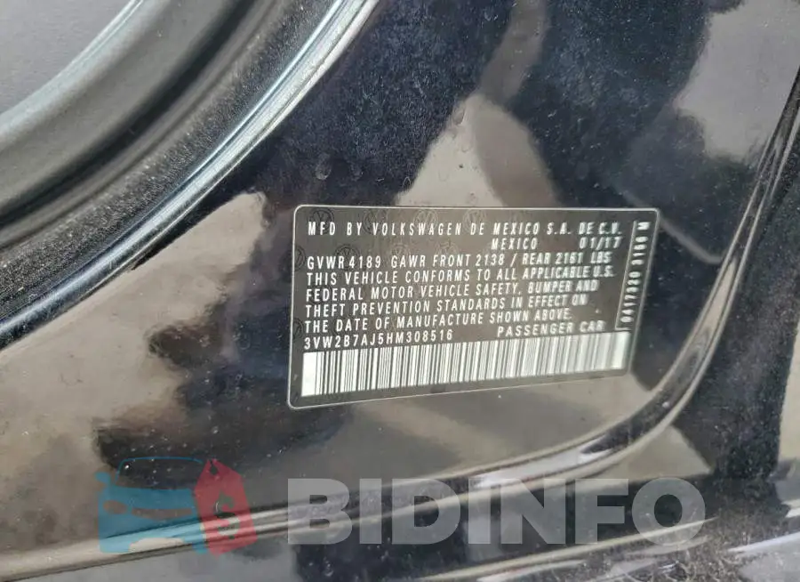 3VW2B7AJ5HM308516 Photo# 12