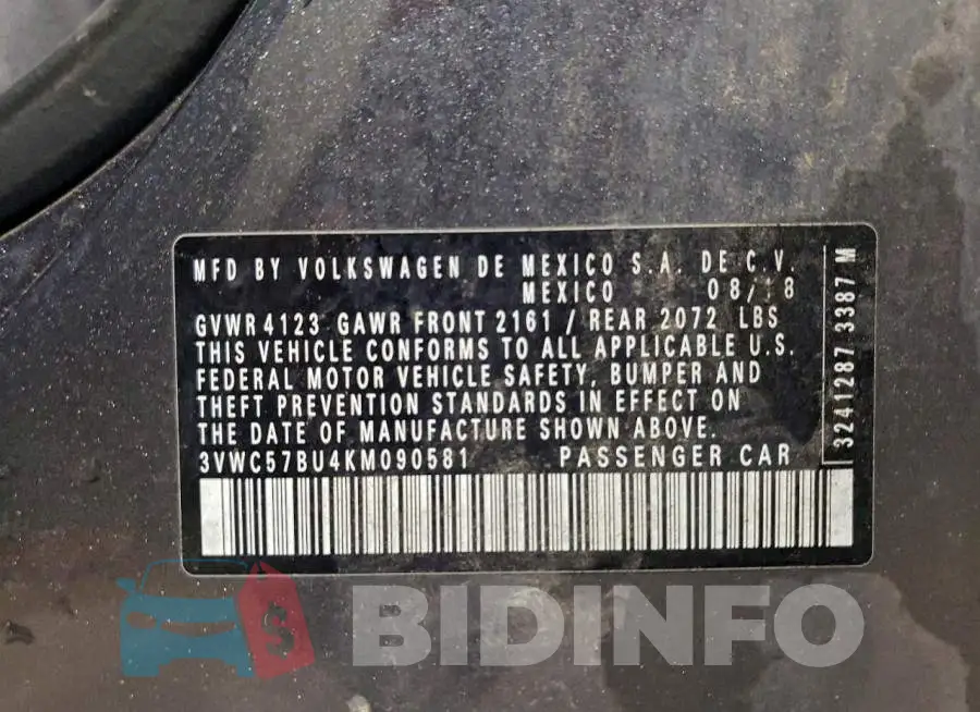 3VWC57BU4KM090581 Photo# 12