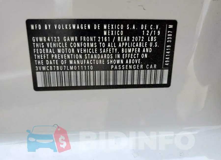 3VWCB7BU7LM011110 Photo# 12