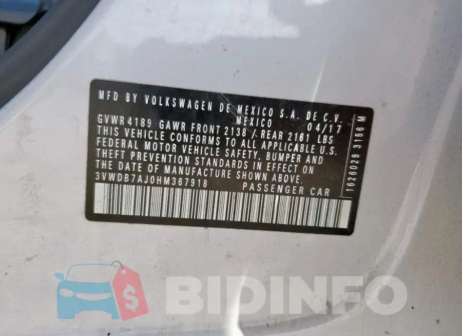 3VWDB7AJ0HM367918 Photo# 13