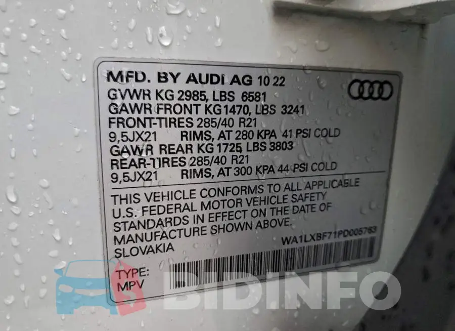 WA1LXBF71PD005763 Photo# 13