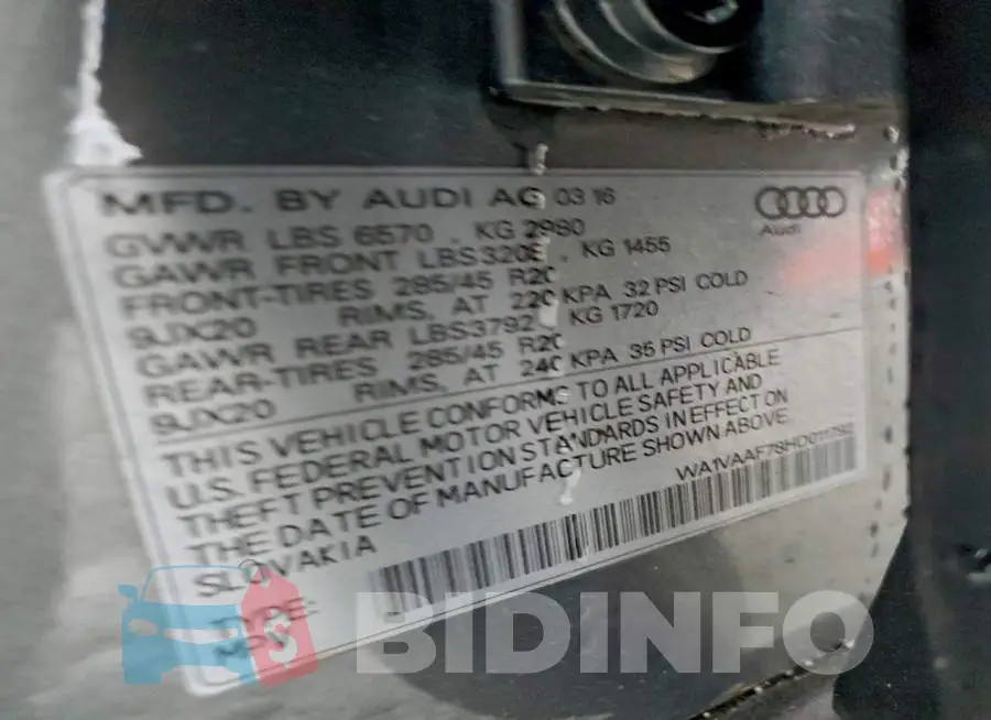 WA1VAAF78HD011792 Photo# 13