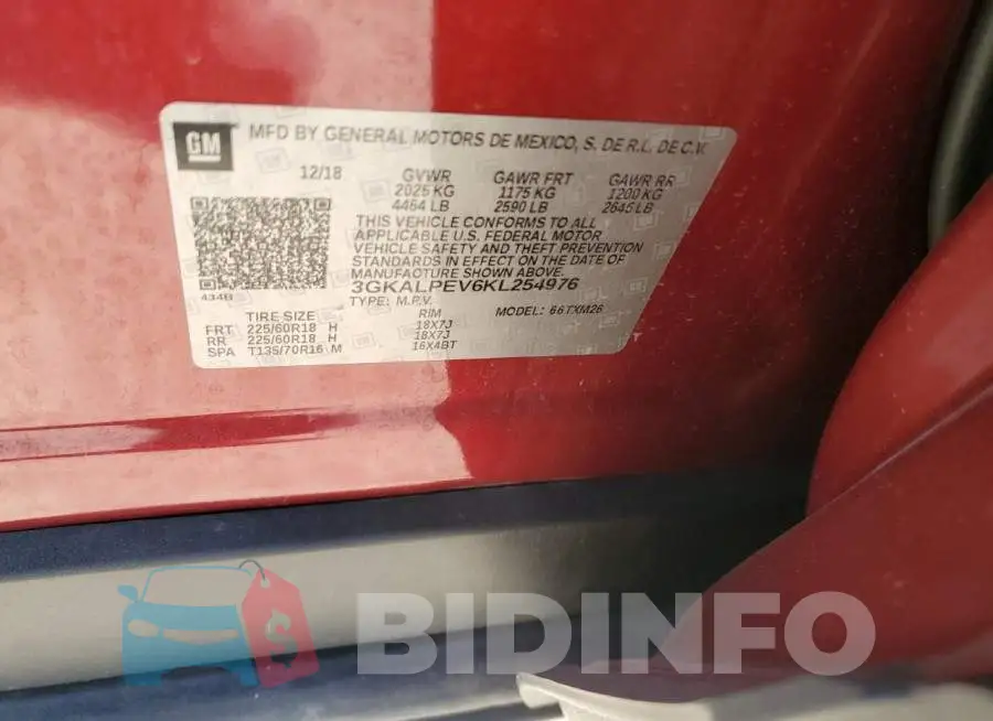 3GKALPEV6KL254976 Photo# 12