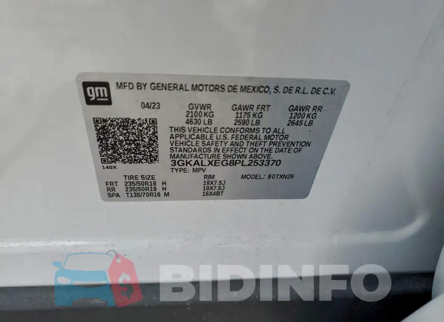 3GKALXEG8PL253370 Photo# 13
