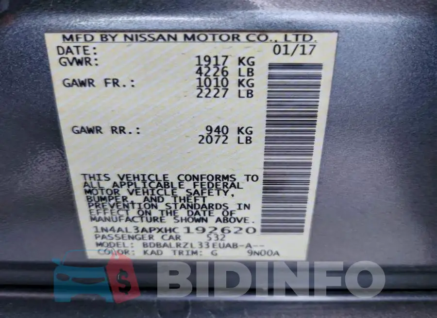1N4AL3APXHC192620 Photo# 13