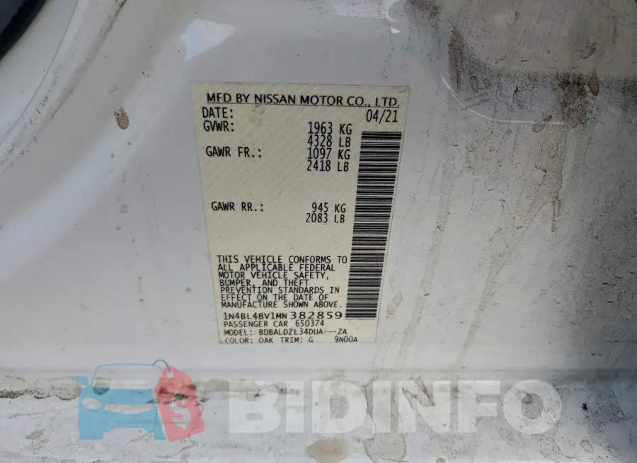 1N4BL4BV1MN382859 Photo# 12