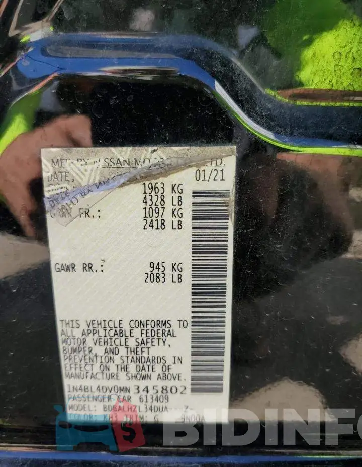 1N4BL4DV0MN345802 Photo# 12