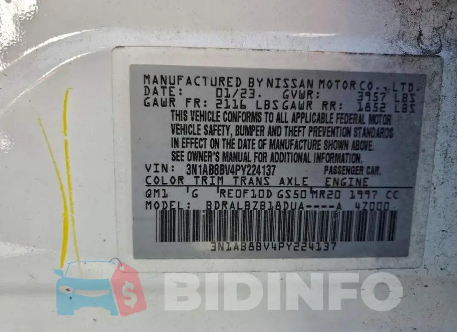 3N1AB8BV4PY224137 Photo# 13